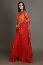 Load image into Gallery viewer, Red Silk Handwoven Soft Saree
