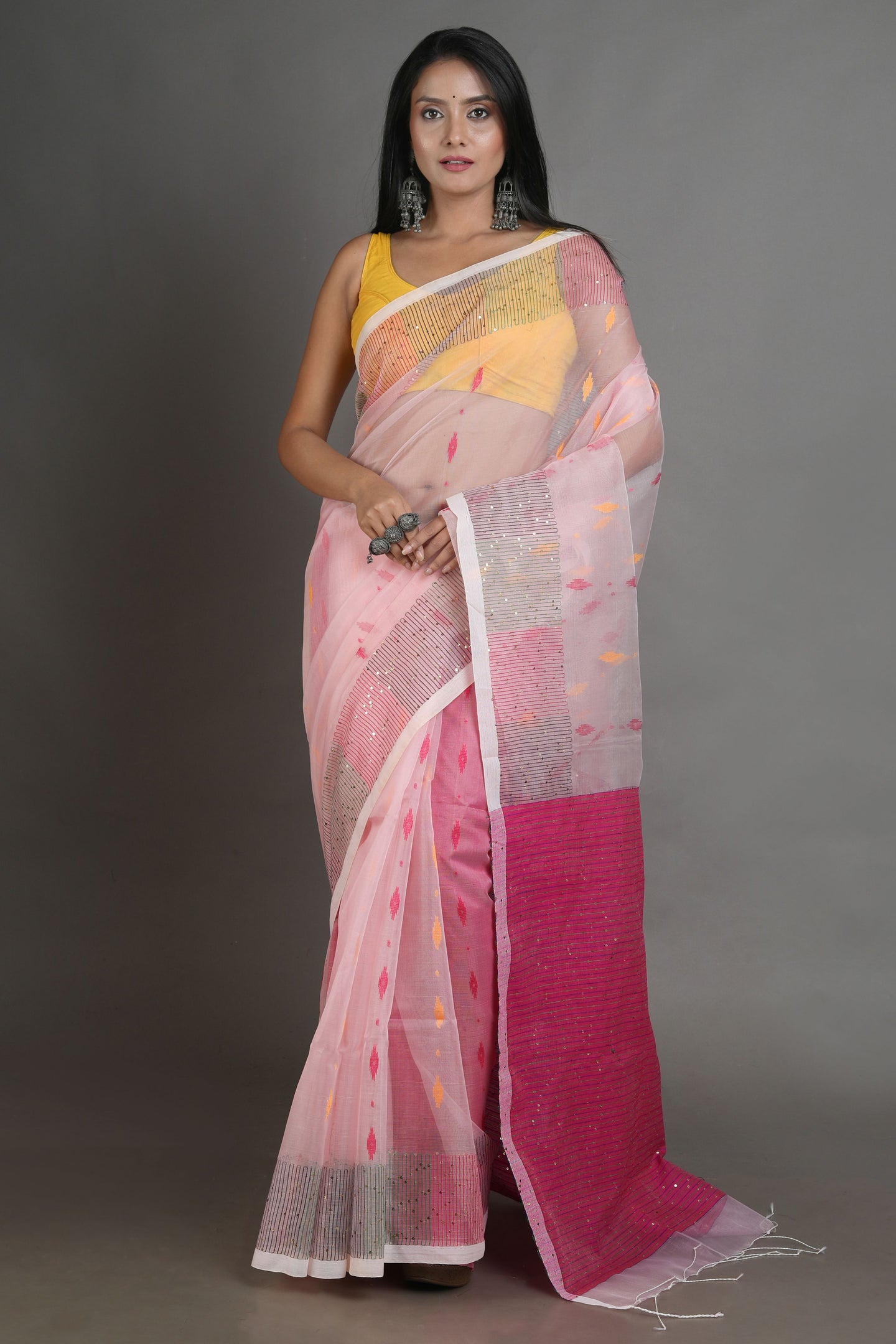 Pink Silk Handwoven Soft Saree