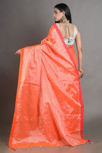 Load image into Gallery viewer, Orange-coloured Handwoven Tissue Saree
