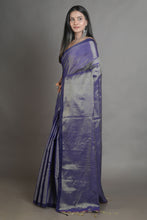 Load image into Gallery viewer, Blue-Coloured Handwoven Tissue Saree
