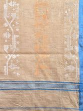 Load image into Gallery viewer, Beige Cotton Handwoven Saree With Texture Border
