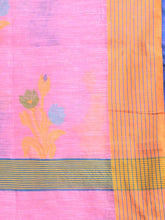 Load image into Gallery viewer, Pink Khadi Handwoven Saree With Dual Border
