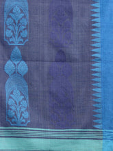 Load image into Gallery viewer, Sky Blue Khadi Handwoven Saree With Temple Border
