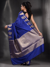 Load image into Gallery viewer, Royal Blue Silk Handwoven Soft Saree With Kolka Border
