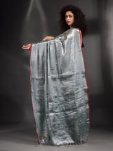 Load image into Gallery viewer, Sliver Tissue Handwoven Soft Saree
