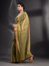 Load image into Gallery viewer, Green Tissue Handwoven Soft Saree
