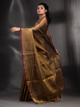 Load image into Gallery viewer, Brownies Gold Tissue Handwoven Soft Saree
