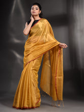 Load image into Gallery viewer, Yellow Tissue Handwoven Soft Saree
