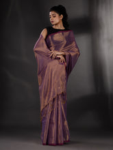 Load image into Gallery viewer, Purple Tissue Handwoven Soft Saree
