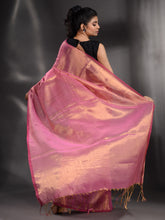 Load image into Gallery viewer, Pink Tissue Handwoven Soft Saree
