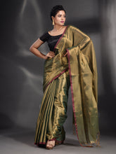 Load image into Gallery viewer, Golden Tissue Handwoven Soft Saree

