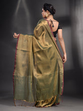 Load image into Gallery viewer, Golden Tissue Handwoven Soft Saree
