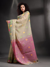 Load image into Gallery viewer, Off White Tissue Handwoven Soft Saree With Nakshi Border
