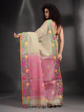 Load image into Gallery viewer, Off White Tissue Handwoven Soft Saree With Nakshi Border
