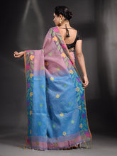 Load image into Gallery viewer, Pink Tissue Handwoven Soft Saree With Nakshi Border

