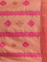 Load image into Gallery viewer, Peach Cotton Blend Handwoven Saree With Nakshi Design

