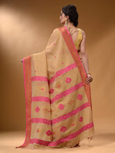 Load image into Gallery viewer, Beige Cotton Blend Handwoven Saree With Nakshi Design
