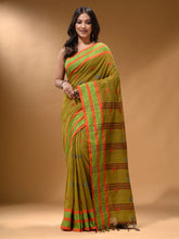 Load image into Gallery viewer, Mustard Cotton Handspun Soft Saree With Nakshi Border
