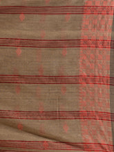 Load image into Gallery viewer, Beige Cotton Handspun Soft Saree With Geometric Border
