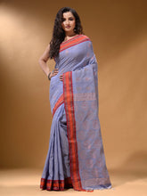 Load image into Gallery viewer, Light Blue Silk Matka Soft Saree With Paisley Motifs
