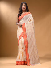 Load image into Gallery viewer, Cream Silk Matka Soft Saree With Paisley Motifs
