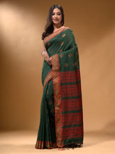 Load image into Gallery viewer, Green Silk Matka Soft Saree With Nakshi Pallu

