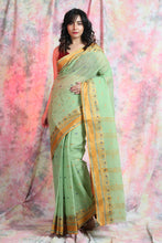 Load image into Gallery viewer, Sea Green Handwoven Cotton Tant Saree

