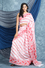 Load image into Gallery viewer, White Jamdani Saree with Allover Weaving
