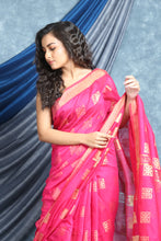 Load image into Gallery viewer, Pink Allover Zari Woven Handloom Saree
