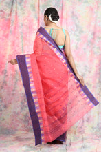 Load image into Gallery viewer, Peach Handwoven Cotton Tant Saree
