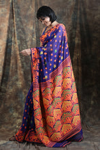 Load image into Gallery viewer, Purple Blue Allover Weaving Jamdani  Saree
