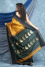 Load image into Gallery viewer, Mustard Yellow Cotton Saree with Woven Pallu
