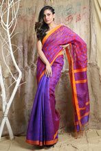 Load image into Gallery viewer, Blue Matka Handwoven Soft Saree With Allover Weaving

