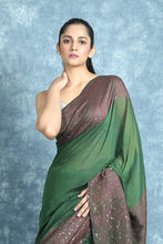 Load image into Gallery viewer, Green Handloom Saree With Border And Pallu Sequin
