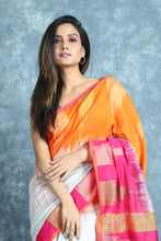 Load image into Gallery viewer, Temple Style Steel Ikkat Handloom Saree
