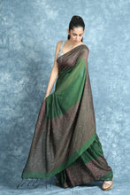 Load image into Gallery viewer, Green Handloom Saree With Border And Pallu Sequin
