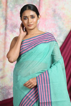 Load image into Gallery viewer, SeaGreen Handwoven Cotton Tant Saree
