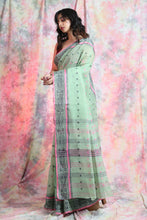 Load image into Gallery viewer, Sea Green Handwoven Cotton Tant Saree
