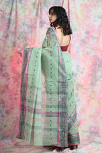 Load image into Gallery viewer, Sea Green Handwoven Cotton Tant Saree
