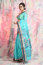 Load image into Gallery viewer, Deep SeaGreen Handwoven Cotton Tant Saree
