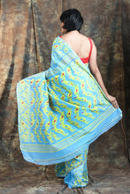 Load image into Gallery viewer, Sky Blue Jamdani Saree With Allover Weaving
