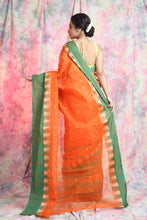Load image into Gallery viewer, Orange Handwoven Cotton Tant Saree
