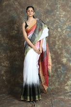Load image into Gallery viewer, White Stripes Style Handloom Saree
