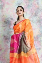 Load image into Gallery viewer, Temple Style Grey Ikkat Handloom Saree
