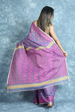 Load image into Gallery viewer, Berry Blue Allover Weaving Jamdani Saree
