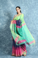 Load image into Gallery viewer, Blue Stripes Style Handloom Saree
