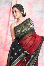 Load image into Gallery viewer, Cherry Red Colour Lilen Saree with Weaving Border
