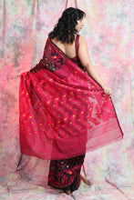 Load image into Gallery viewer, Black Allover Weaving Jamdani Saree
