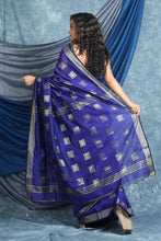 Load image into Gallery viewer, Stunning Blue with Allover Zari Woven Saree
