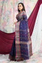 Load image into Gallery viewer, Denim Blue Handwoven Cotton Tant Saree
